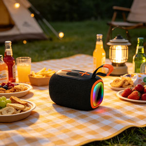 Haut-parleur Bluetooth écologique 8W avec lumière RGB, batterie 1500mAh, TWS, TF, USB, haut-parleur portable sans fil avec transducteur de 2 pouces pour la maison et le bureau - Product Image 3