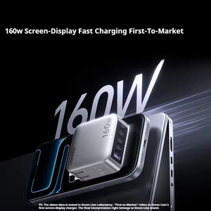 Chargeur UGREEN GaN 160W PD3.1 à charge rapide avec cinq ports USB-C/A, écran intelligent AI pour téléphones, tablettes et ordinateurs portables - Product Image 6