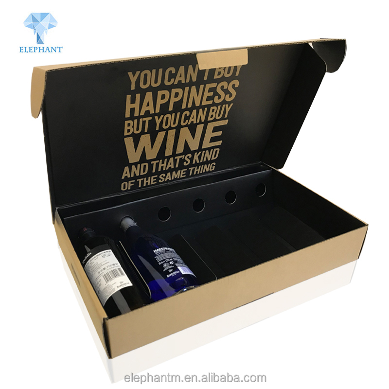 Luxury Folding Big Wine Kraft Printing Boxes 6 Wine Bottles Packaging Gift With Custom Logo