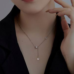 สร้อยคอจี้เพชรสังเคราะห์สังเคราะห์5A ดีไซน์เรียบง่ายทันสมัยของ Dylam - Product Image 3