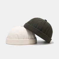 Gorro Docker de Pana de Lujo, Personalizado con Logotipo, Ajustable, Estilo Vintage, Sin Visera, Color Sólido
