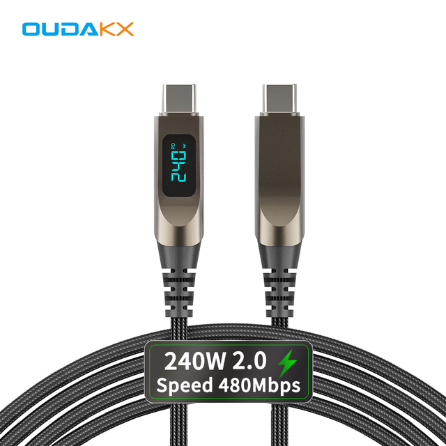 HOT Trends LED 240W Type C Cable Fast Charging High Quality Mobile Phone Digital Display Data Cable CE Certified for Power Bank