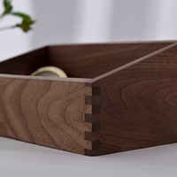 Boîte en bois trapézoïdale moderne pour le bureau à domicile, écologique, artisanale, personnalisée, organisateur de rangement multifonctionnel pour télécommandes
