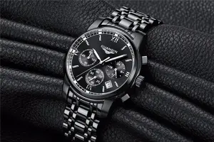 ساعة جوانكين GS19018 الماسية الفاخرة، ساعات كوارتز أنيقة، ساعة كوارتز مرصعة بالألماس من الفولاذ المقاوم للصدأ للرجال - Product Image 6