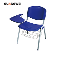 Chaise d'étude empilable GUANGWEI à prix d'usine pour lycée, salle de classe, formation, hôpital, maison, bureau, avec tableau d'écriture intégré