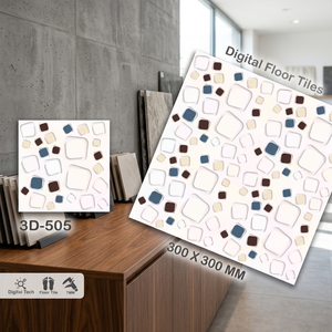 Carreaux de sol en céramique numérique 3D émaillés, finition mate, 400x400mm, 5mm, pour extérieur, centres commerciaux et salles de bain, dernière collection Vistaar - Product Image 4