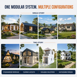 Casas Modulares de Dos Pisos para <span class=keywords><strong>Costa</strong></span> Rica, Estructura de Acero Ligero, Villa Prefabricada con Diseño Adaptado al Clima Tropical - Product Image 3