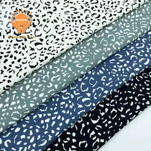 Wholesale High Quality 100 Polyester Fabrics Printed Jacquard Leopard Fashion Chiffon Fabrics