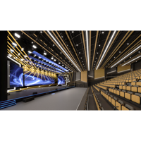 Solution de conception acoustique personnalisée pour centre des arts du spectacle : diffuseur de panneau de plafond pour la qualité sonore et la réverbération en studio de diffusion