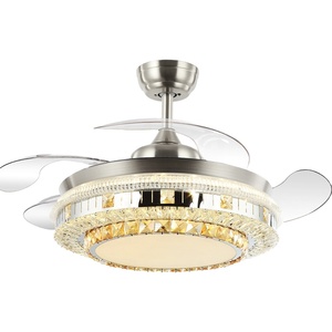 Y015 Ventilateurs de plafond en cristal de luxe Télécommande Ventilateur de plafond en cristal invisible de 42 pouces - Product Image 1