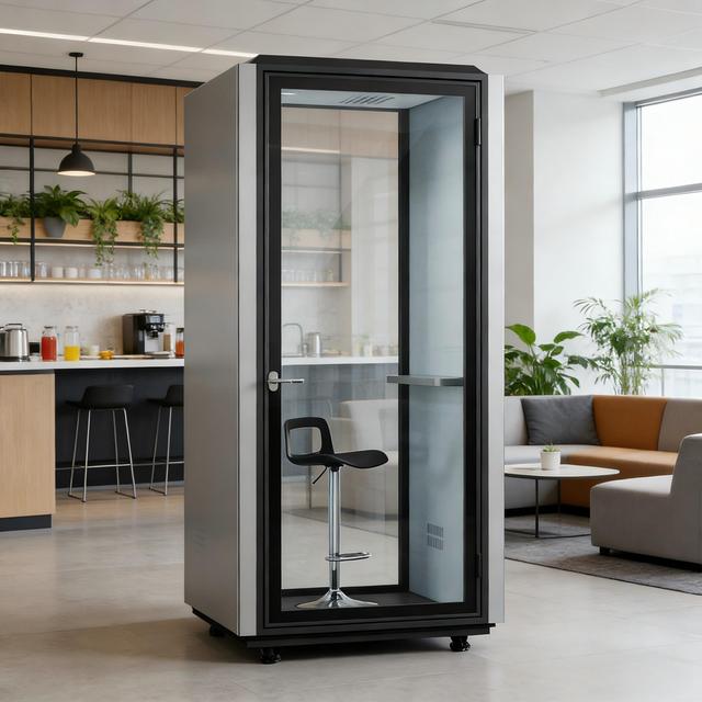 Divo Soundproof Modular Phone Call Booth with LED Lighting for Hospital and Villa Use-Modern Metal DIY Meeting Room Booth