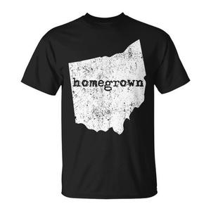 T-shirt Ohio Homegrown in cotone nero unisex girocollo a maniche corte promozionale - Product Image 1