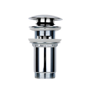 Venta directa de fábrica, desagües de residuos de botón pulsador de latón personalizados para baño, residuos de <span class=keywords><strong>fregadero</strong></span> Click Clack <span class=keywords><strong>con</strong></span> desbordamiento - Product Image 2