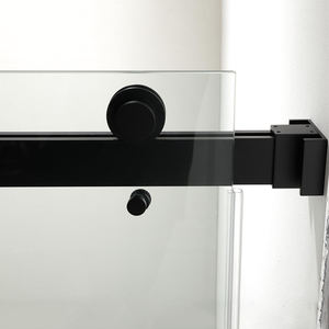 Réglable <span class=keywords><strong>60</strong></span> po. W X 58 po. Porte <span class=keywords><strong>de</strong></span> <span class=keywords><strong>douche</strong></span> <span class=keywords><strong>en</strong></span> <span class=keywords><strong>verre</strong></span> H sans cadre avec kit <span class=keywords><strong>de</strong></span> <span class=keywords><strong>douche</strong></span> noir complet et porte coulissante <span class=keywords><strong>en</strong></span> <span class=keywords><strong>verre</strong></span> - Product Image 4