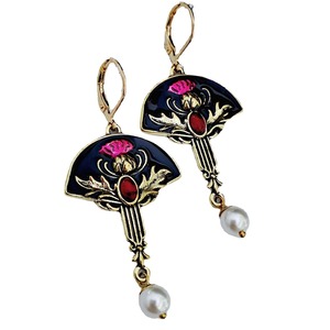 Orecchini con fiori viola per donna, stile botanico, accessori per l'orecchio da indossare tutti i giorni - Product Image 5