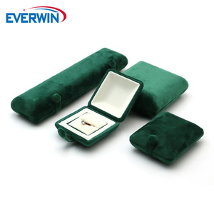EVERWIN Velvet Jewelry Box Set Snap Closure Elegant Jewellery Storage <b>Case</b> Pendant Necklace Box Ring Jewelry Packaging Custom - Product Image 3