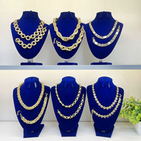 Parures de Bijoux de Mariage de Dubaï Bohème Plaqué Or 14 Carats en Gros, Comprenant Bracelet, Bague, Collier et Boucles d'Oreilles pour Femme