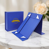 Boîte en carton rigide pliable personnalisée à rabat magnétique, gain de place, emballage cadeau monobloc avec fermeture magnétique