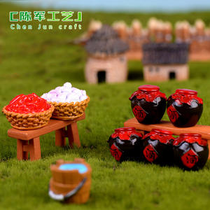 Accessoires de micro-paysage weij : pots à vin, bols, paillis, seaux à eau en bois, piments, <span class=keywords><strong>ail</strong></span>, paniers, stea - Product Image 2