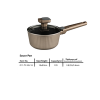 Casserole moderne de luxe en aluminium antiadhésive avec couvercle, compatible induction, nervures verticales renforcées, sans PFOA