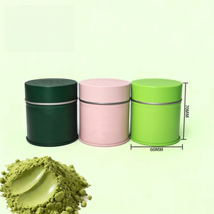 Lata de Matcha Personalizada D60XH70mm, Lata Metálica Hermética con Tapa Interior para Almacenamiento de Té Matcha de 30g 40g 50g, Color Rosa Dorado, OEM - Product Image 4