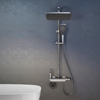 Ensemble de douche mural ZEPENG moderne à touches de piano, système colonne 4 fonctions avec jet doux et pluie, robinetterie de salle de bain