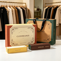 Échantillon de conception gratuit en 72h, coffret cadeau personnalisé avec couronne de roses florales vintage, sac en papier pliable, ensemble d'emballage pour la marque de robes Soie Parisian