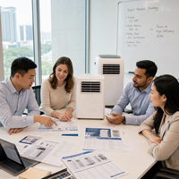 Aire Acondicionado Portátil de 14000 BTU, Unidad de Aire Acondicionado Móvil con Función de Enfriamiento y Deshumidificación, Refrigerante R410a, Mini Aire Acondicionado para Hogar, Hotel y Oficina