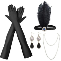 1920s Great Gatsby Flapper Costume Accessoires Ensemble Carnaval Coiffure Bachelor Party Fournitures Halloween Cosplay Chapeaux