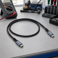 Câble de charge et de données USB Type-C vers Type-C mâle/femelle tressé en nylon 60W 480 Mbps 1m 2m