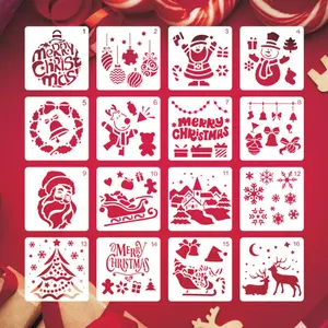 Reusable Plastic Craft Art Drawing Painting Spraying christmas stencil