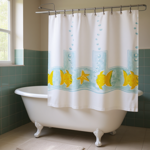 Rideau de douche 120 x 200 cm, design Mod Splash Fish, décoration de salle de bain - Product Image 3