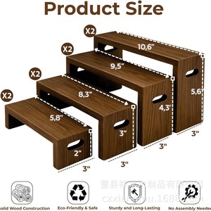 Wooden Jewelry Display Stand Storage Rack For Pendant <b>Necklace</b> Accessory Organizer Counter Display Props Retro Color - Product Image 2