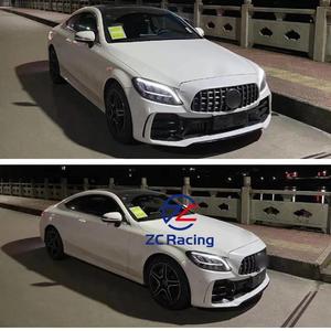 Nouvelle calandre de pare-chocs avant ZHOUCHI, kit carrosserie GT-R Facekit pour <span class=keywords><strong>Mercedes</strong></span>-Benz W205 <span class=keywords><strong>Classe</strong></span> <span class=keywords><strong>C</strong></span> <span class=keywords><strong>2019</strong></span>+, non peinte, en PP, avec fixation par vis, compatible capteurs d'aide au stationnement - Product Image 4