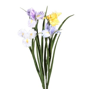 Flor Artificial de Iris Meng Jie, Color Morado Claro, Blanco y Amarillo, de Poliéster, para Decoración del Hogar y Arreglos de Boda - Product Image 5