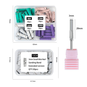 Kit de Bandas de Lijado para Uñas, Coloridas y Variadas, con Mandril Pequeño de 3mm, Juego de Repuesto para Taladro Eléctrico de Uñas, para Salón - Product Image 1