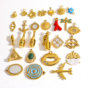 Ciondoli da viaggio e monumenti |   Ciondoli in Acciaio Inossidabile Placcato Oro 18K PVD per Creazione di Gioielli Fai-da-Te |   Ciondoli con simboli di viaggio e del mondo - Product Image 6