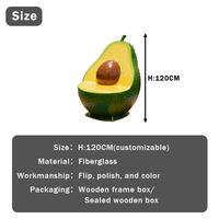 Sculptures de fruits et légumes en fibre de verre personnalisées pour l'intérieur et l'extérieur, sculptures de dessins animés d'avocat pour les parcs à thème