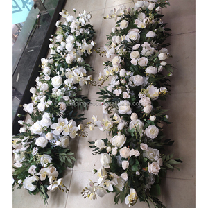 Guirnalda Central de flores con arco para boda, telón de fondo de arbol, cenador, decoración, color blanco marfil y verde - Product Image 4