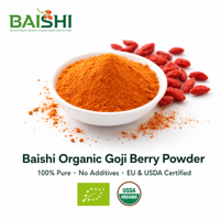 Natuurlijk gesproeid gedroogd Goji fruit Wolfberry poeder EU Biologisch Hoogwaardig Gezond Superfood Direct oplosbaar in water Rood Bulk