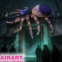 Araignée gonflable géante pour Halloween, utilisation en extérieur, grande taille, tarantule gonflable, décoration de festival, araignée violette gonflable pour toit