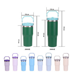 Vente en gros 2025 – Tasse de voyage isotherme à double paroi anti-fuite de 30 oz avec paille rabattable, gobelet en acier inoxydable de 20 oz - Product Image 2