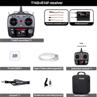 Transmisor RadioLink T16D de 16 Canales, Respuesta de 3ms, Resolución de 4096, Alcance de 4000m, Soporte ELRS Crossfire para Avión, Coche, Barco y Robot RC
