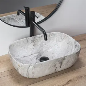 Hot Sales Above Counter Sink Sanitary Ware Ceramic Handmade Marble Wash Basin