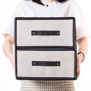 Boîte de rangement pliable de style japonais en tissu lavable, anti-poussière et anti-humidité, de type tiroir, pour soutiens-gorge, pour l'exportation - Product Image 2
