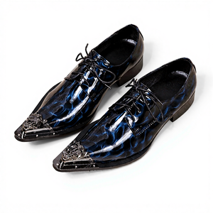 <span class=keywords><strong>Scarpe</strong></span> da <span class=keywords><strong>Uomo</strong></span> Casual Eleganti con Punta in Acciaio <span class=keywords><strong>Blu</strong></span>, Stile Europeo e Americano, in Vera <span class=keywords><strong>Pelle</strong></span> con Lacci, Moda Personalizzata - Product Image 5