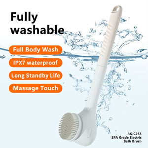 Brosse de massage électrique avec manche long ABS étanche et épurateur de corps souple en plastique pour la tête et la peau - Product Image 4