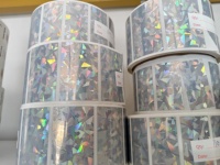 Stiker Kosong Termal Holografik Berkilau, Gulungan Label Termal yang Dapat Dicetak Laser