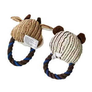 Jouets à mâcher pour animaux de compagnie en polyester durable, best-sellers, ensemble de cordes à mâcher en peluche en forme de vache, résistant aux morsures, pour chien Kinghon - Product Image 2