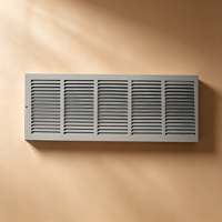 Grille de ventilation fixe à simple lamelle en acier laminé à froid 30*8 de haute qualité, revêtement poudré blanc, pour retour d'air centralisé au plafond